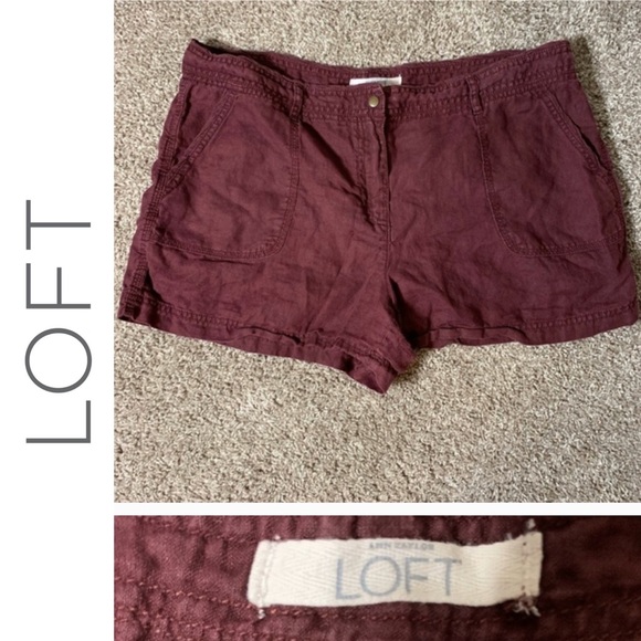 LOFT Pants - BOGO SALE LOFT linen wine red shorts size 14 LOFT Pants - BOGO SALE LOFT linen wine red shorts size 14